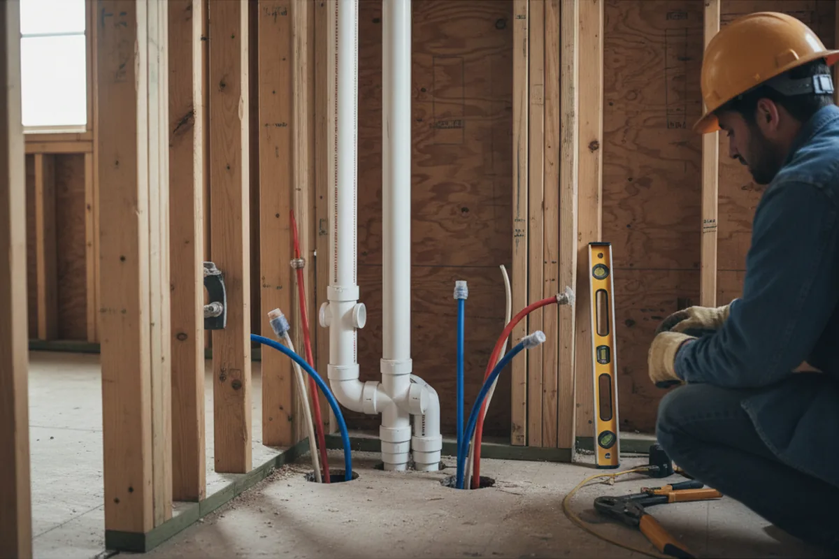 Drain and supply rough-in during Sump Pump Repair in Duanesburg