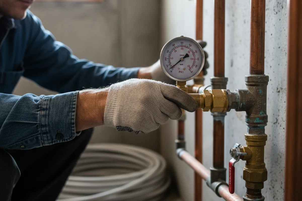 Pressure testing a repaired line during Water Line Repair in Duanesburg